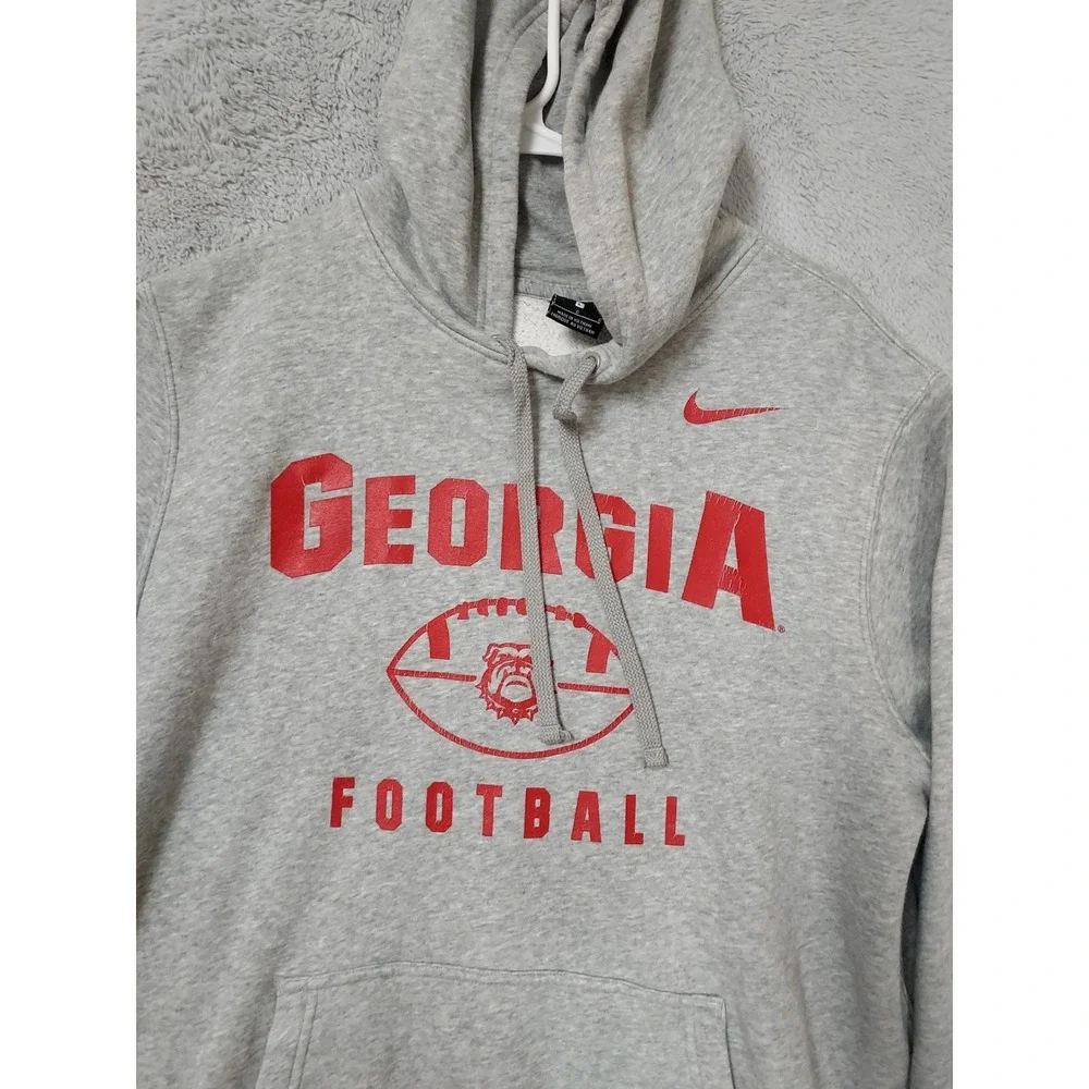 Georgia Bulldogs Hoodie Mens Large Nike Club Fleece Football Sweatshirt NCAA L